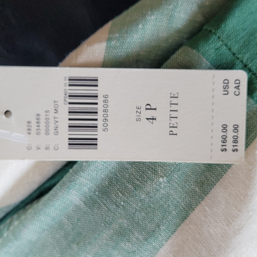 Greta Gingham Dress Green Size 4 - Picture 7 of 10